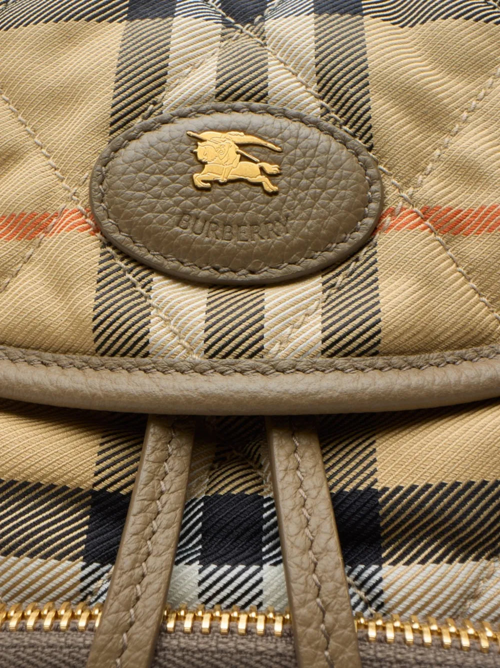 Burberry Mini Horseshoe Backpack in Neutrals, detail — The Quiet Edition