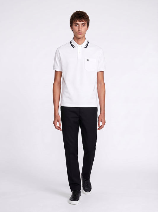 Gucci tipped collar polo shirt, model back — The Quiet Edition