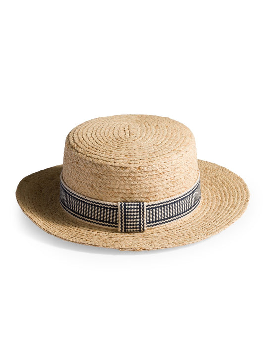 Miu Miu Raffia Hat in Beige, back — The Quiet Edition