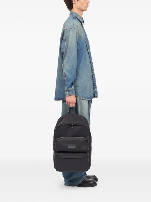 MM6 Maison Margiela Numbers-Patch Backpack in Black, back — The Quiet Edition