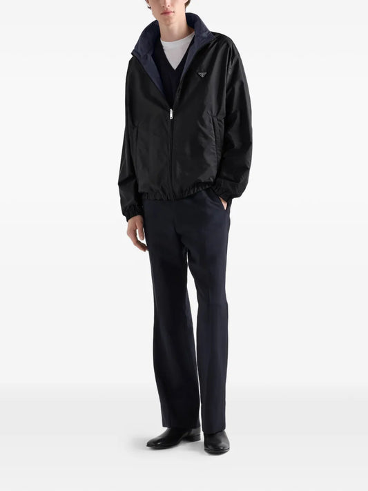 Prada Zip-Up Jacket in Black, back — The Quiet Edition
