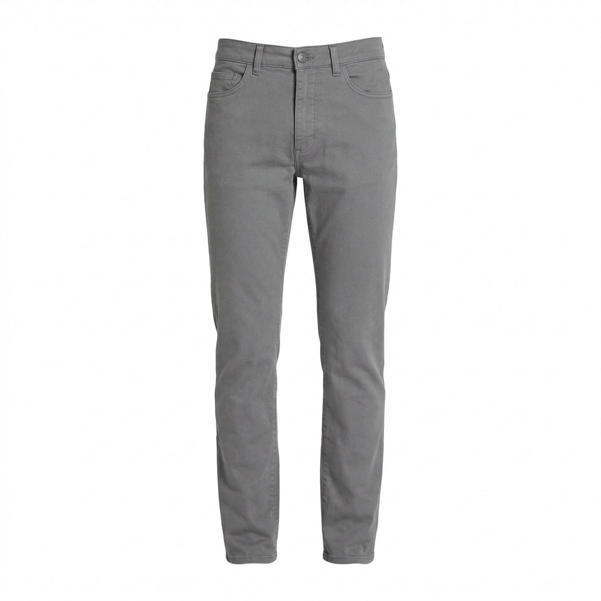 Z Zegna five-pocket cotton trousers in grey, front view — The Quiet Edition