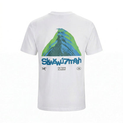 Arc'teryx graphic logo t-shirt in white, back graphic print — The Quiet Edition