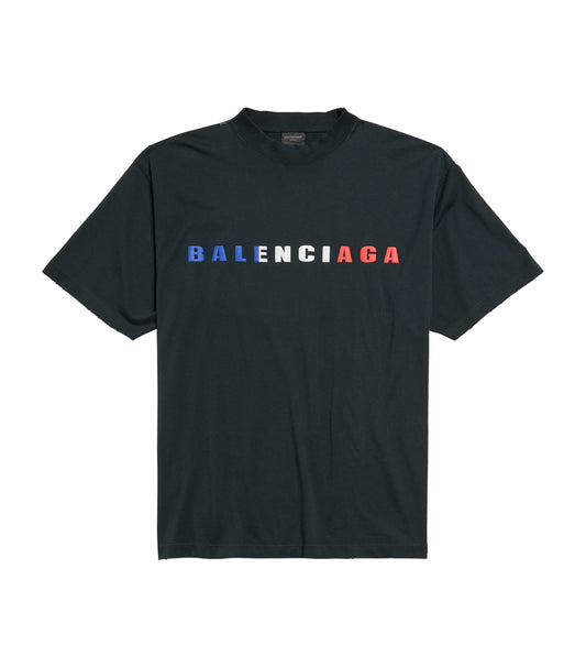 Balenciaga Cotton International T-Shirt in Black, front — The Quiet Edition