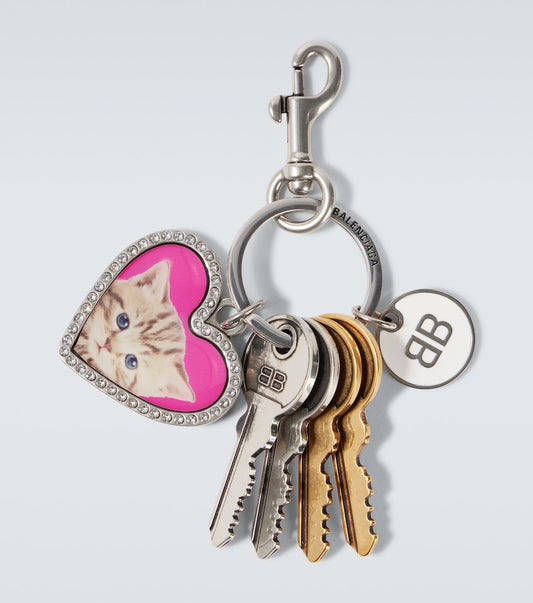 Balenciaga Embellished Bag Charm in Multicolour, front — The Quiet Edition