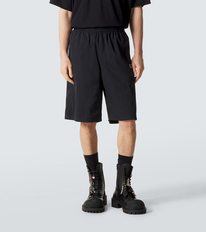 Balenciaga Jersey Bermuda Shorts in Black, side — The Quiet Edition