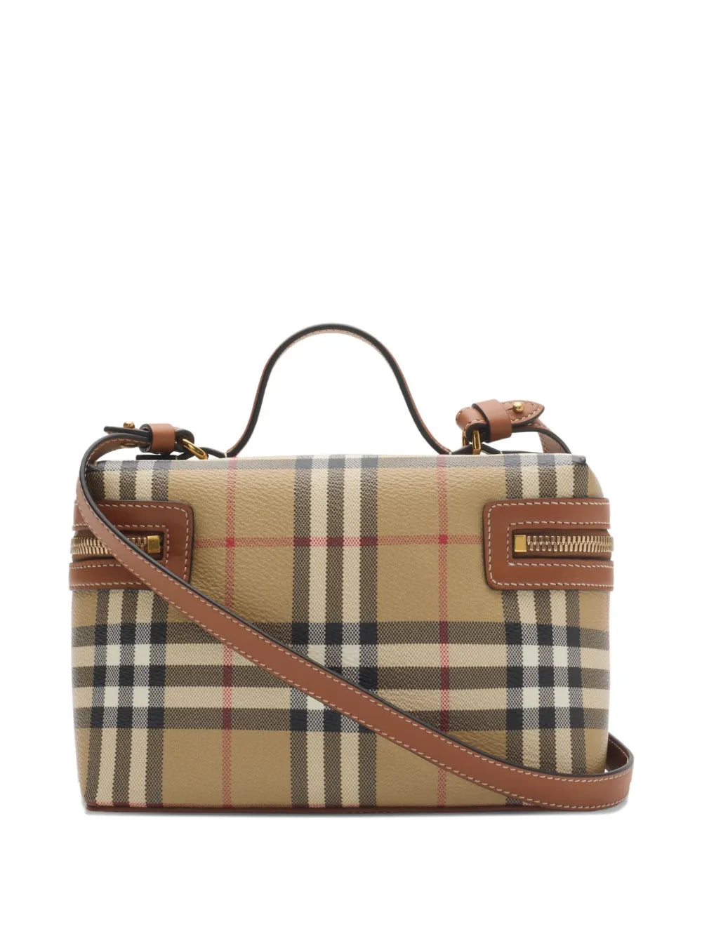 Burberry Check Vanity Bag in Neutrals, side — The Quiet Edition