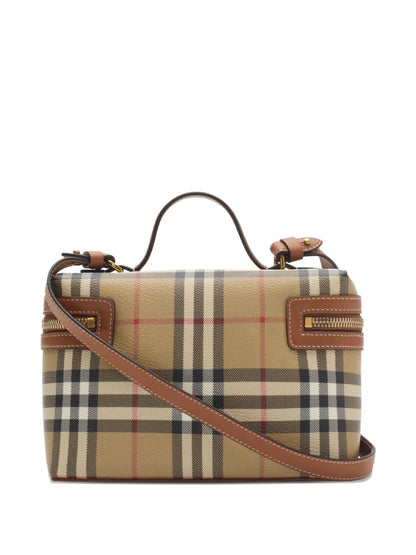 Burberry Check Vanity Bag in Neutrals, side — The Quiet Edition