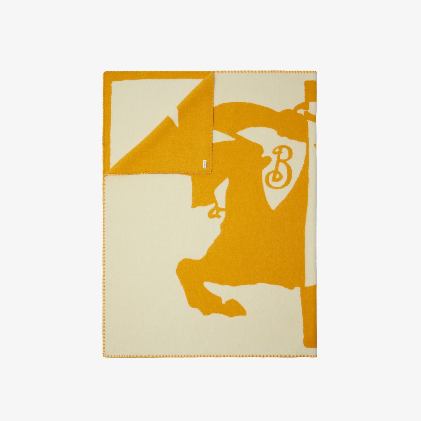 Burberry EKD Jacquard Wool Blanket in Yellow, extra — The Quiet Edition