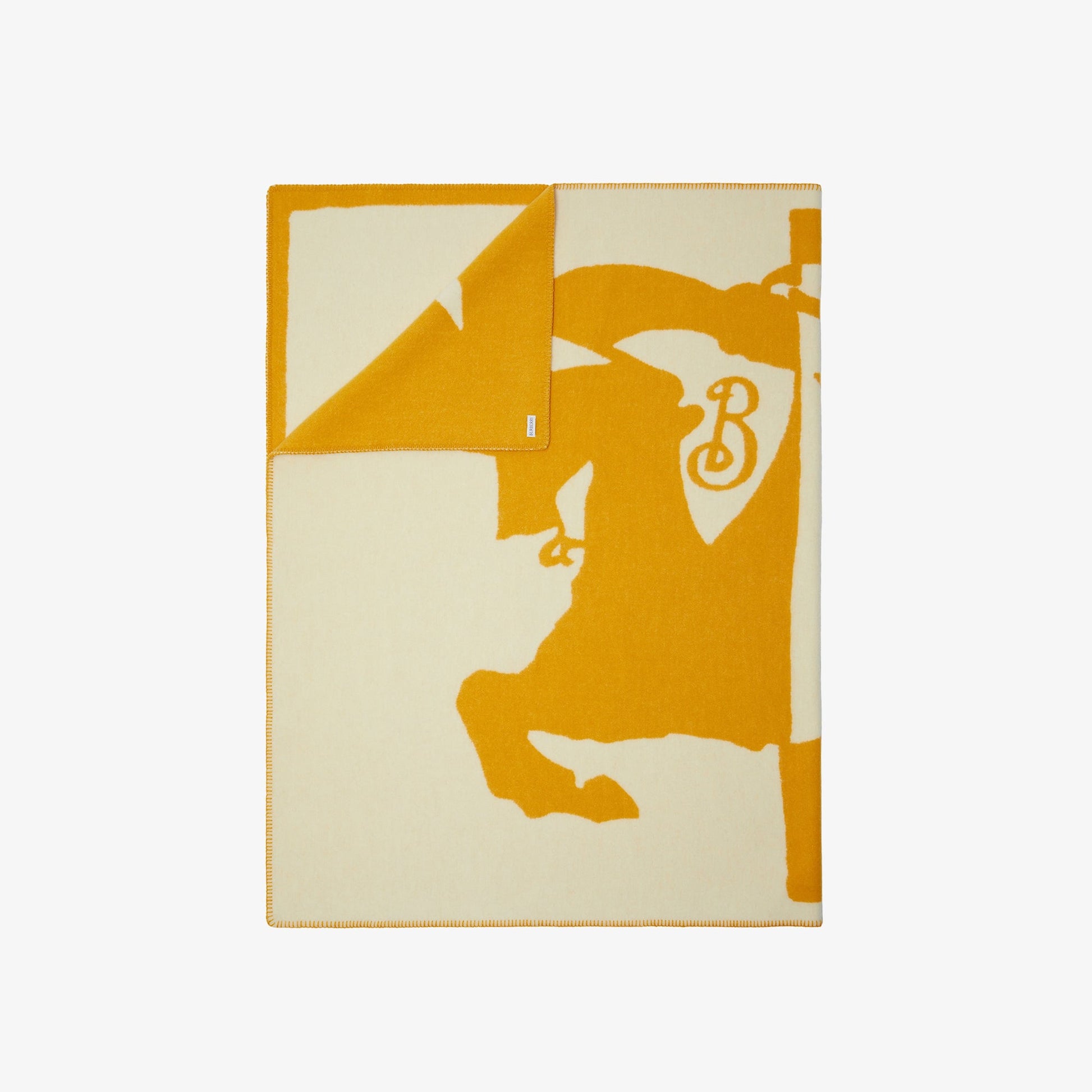 Burberry EKD Jacquard Wool Blanket in Yellow, extra — The Quiet Edition