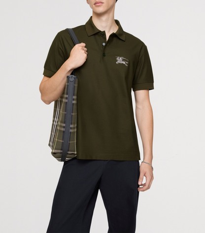 Burberry Equestrian Knight Design Polo Shirt in Green, back — The Quiet Edition