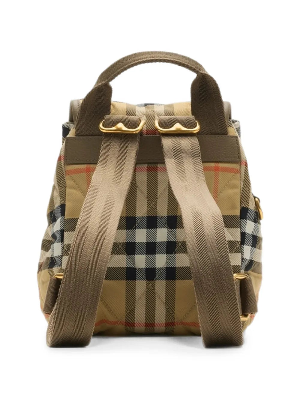 Burberry Mini Horseshoe Backpack in Neutrals, angle — The Quiet Edition