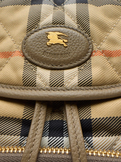Burberry Mini Horseshoe Backpack in Neutrals, detail — The Quiet Edition