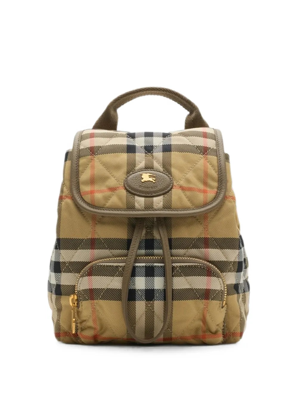 Burberry Mini Horseshoe Backpack in Neutrals, front — The Quiet Edition