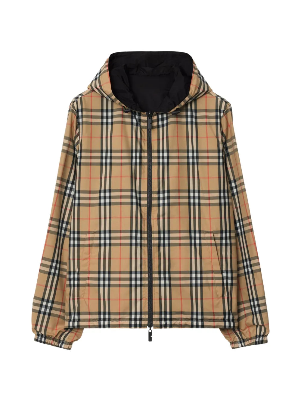 Burberry Reversible Check Hooded Jacket, front view | The Quiet Edition