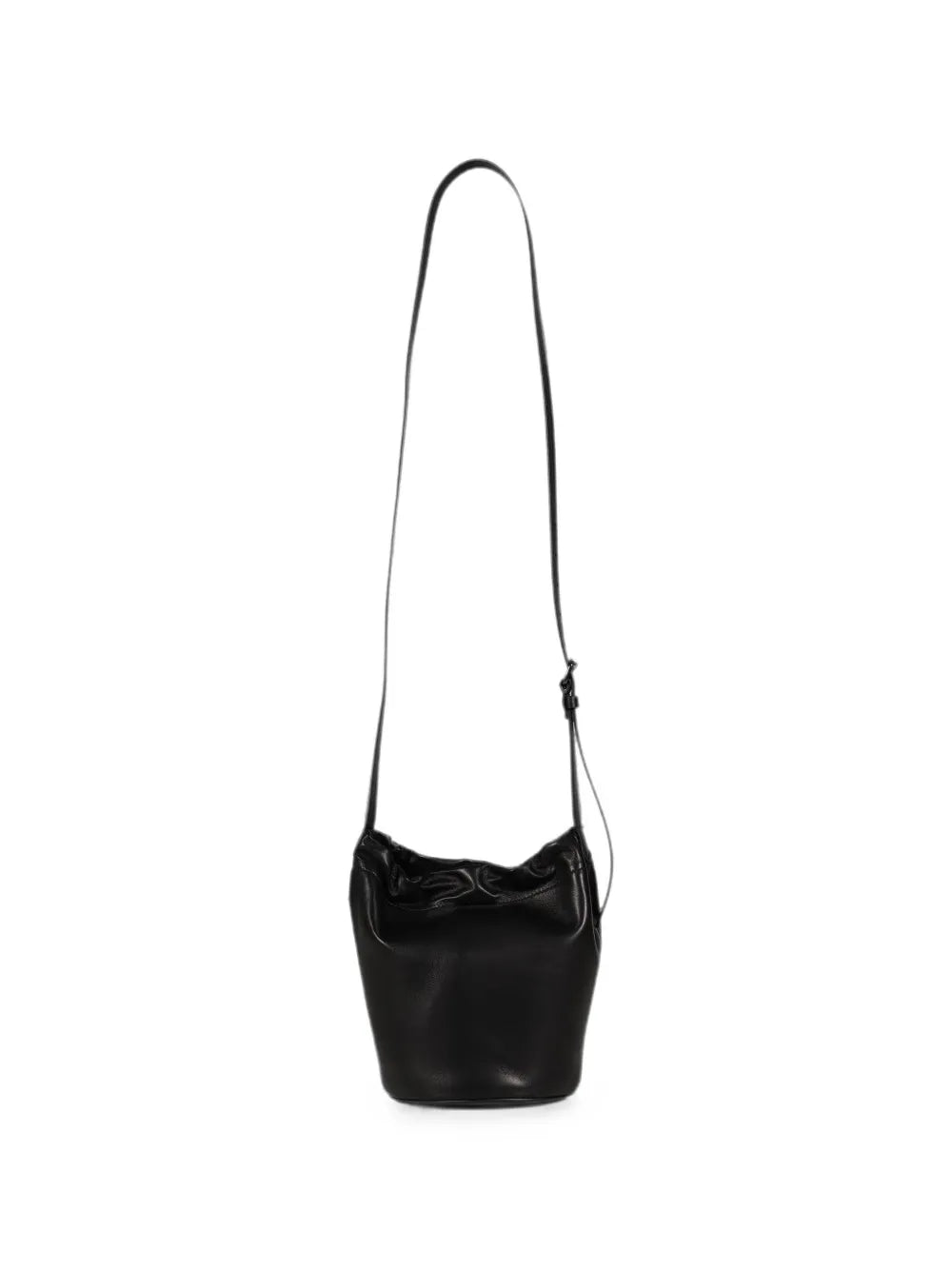 Maison Margiela Four Stitches Drawstring Bucket Bag in Brown, front — The Quiet Edition