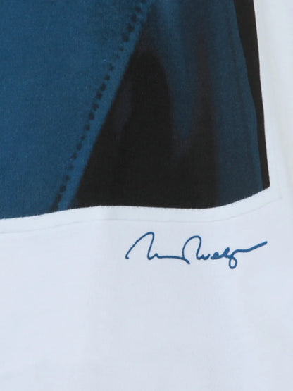 Max Mara Photographic-Print Logo T-Shirt in White, side — The Quiet Edition