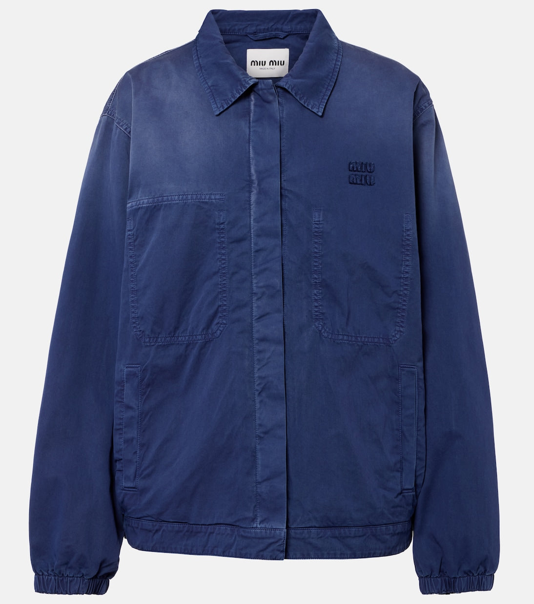 Miu Miu Cotton Twill Blouson Jacket, front view | The Quiet Edition
