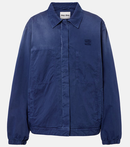 Miu Miu Cotton Twill Blouson Jacket, front view | The Quiet Edition