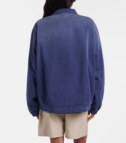 Miu Miu Cotton Twill Blouson Jacket, worn back view | The Quiet Edition