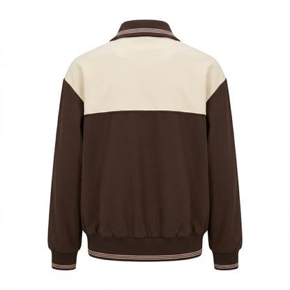 Miu Miu two-tone zip bomber jacket, back view — The Quiet Edition