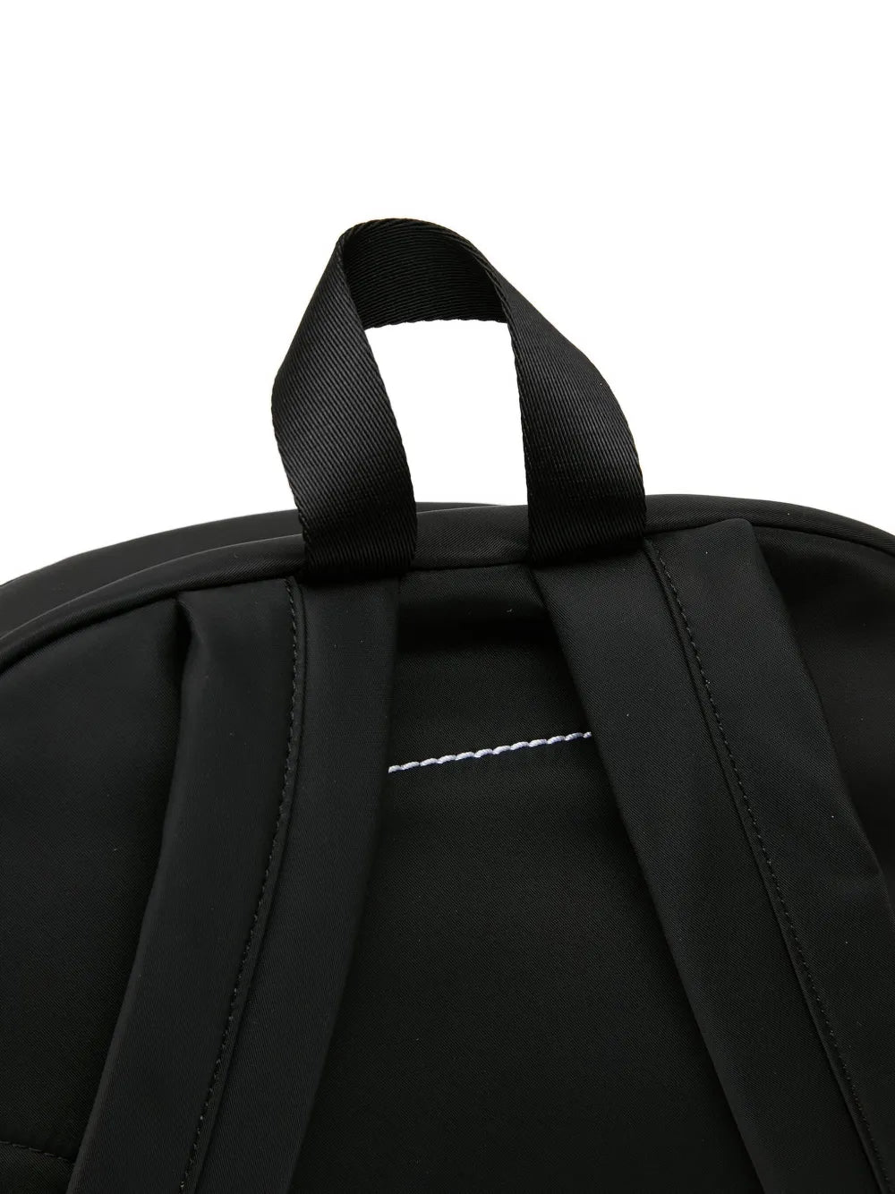 MM6 Maison Margiela Numbers-Patch Backpack in Black, angle — The Quiet Edition