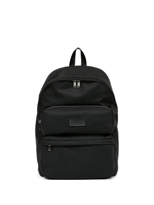 MM6 Maison Margiela Numbers-Patch Backpack in Black, front — The Quiet Edition