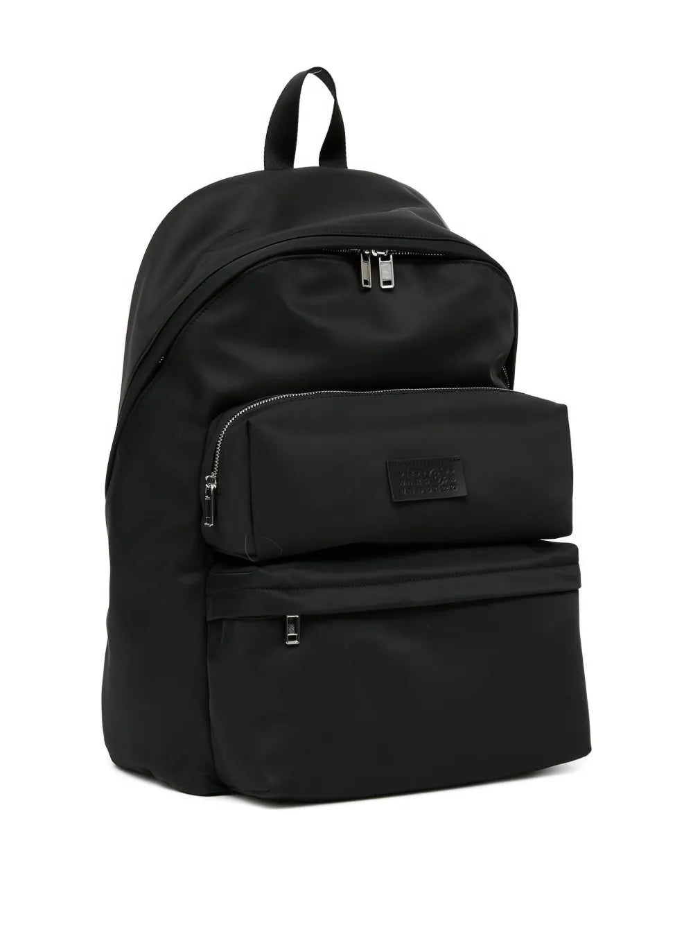 MM6 Maison Margiela Numbers-Patch Backpack in Black, side — The Quiet Edition