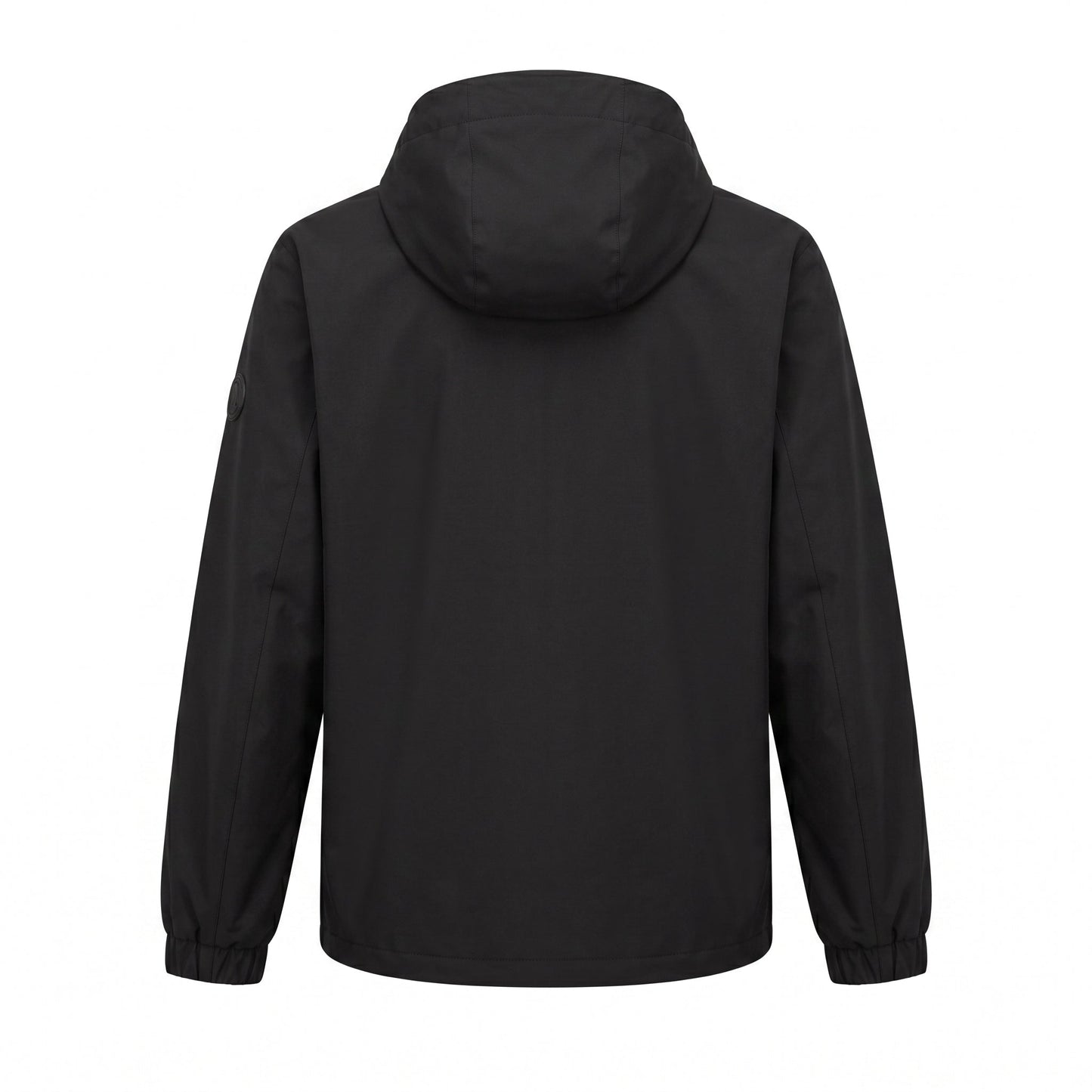 Moncler Bise hooded jacket in black, back view — The Quiet Edition