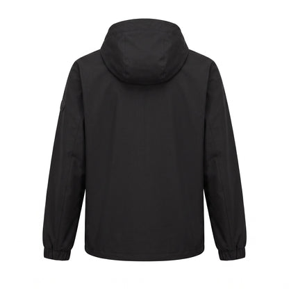 Moncler Bise hooded jacket in black, back view — The Quiet Edition
