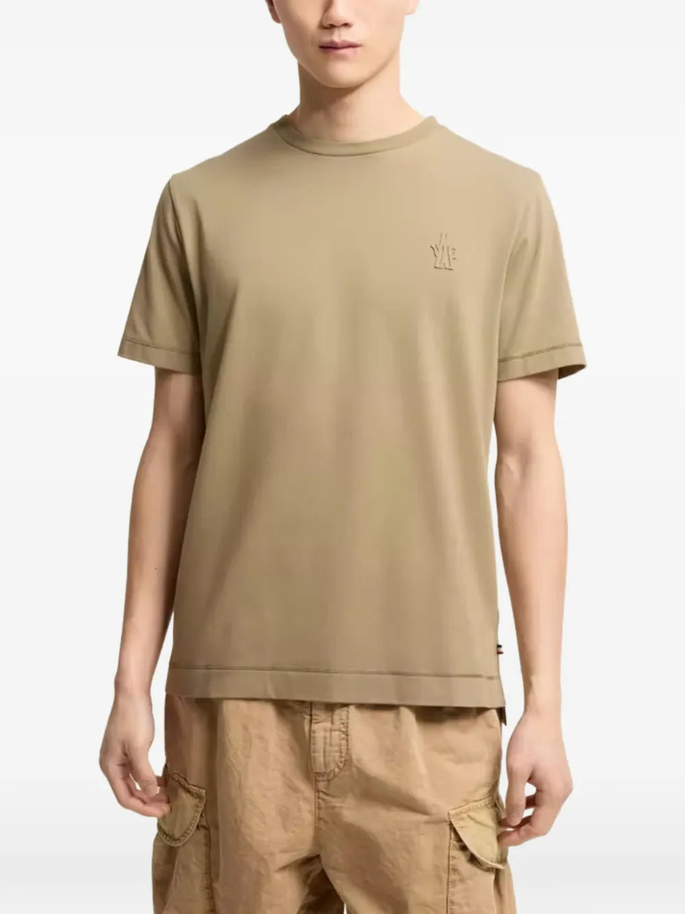 Moncler Grenoble Logo T-Shirt Set of Three in Black/White/Olive, back — The Quiet Edition
