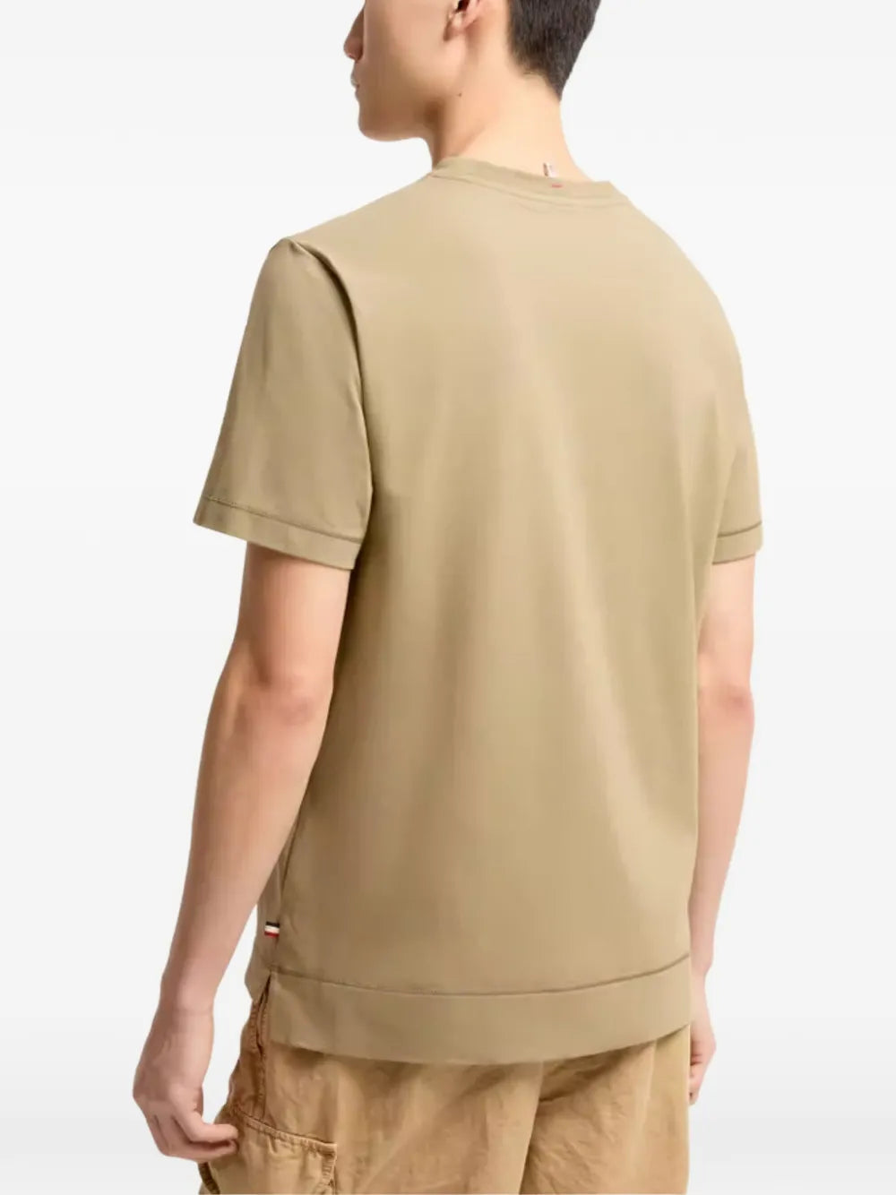 Moncler Grenoble Logo T-Shirt Set of Three in Black/White/Olive, side — The Quiet Edition