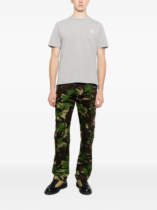 Moncler Grenoble Logo T-Shirt Set of Three in Grey/White/Black, back — The Quiet Edition
