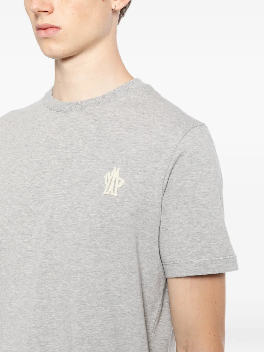 Moncler Grenoble Logo T-Shirt Set of Three in Grey/White/Black, detail — The Quiet Edition