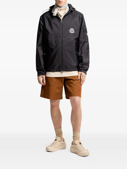 Moncler Mornay Hooded Jacket in Navy, back — The Quiet Edition