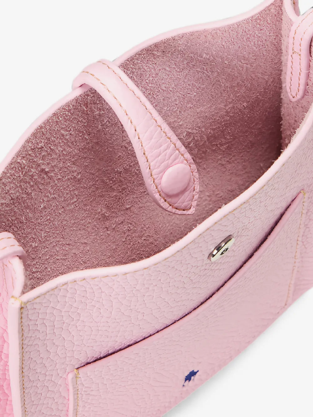 Polo Ralph Lauren Polo Play Leather Crossbody Bag in Pink, angle — The Quiet Edition