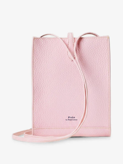 Polo Ralph Lauren Polo Play Leather Crossbody Bag in Pink, back — The Quiet Edition