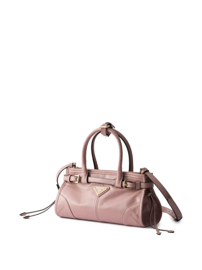 Prada Bonnie Leather Mini Handbag in Lily-of-the-Valley, side — The Quiet Edition