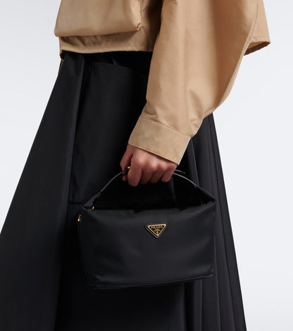 Prada Chérie Mini Re-Nylon Bag in Gold Hardware, back — The Quiet Edition