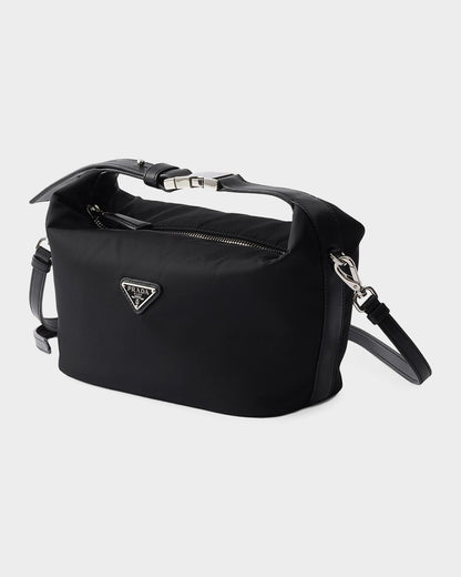 Prada Chérie Mini Re-Nylon Bag in Silver Hardware, back — The Quiet Edition