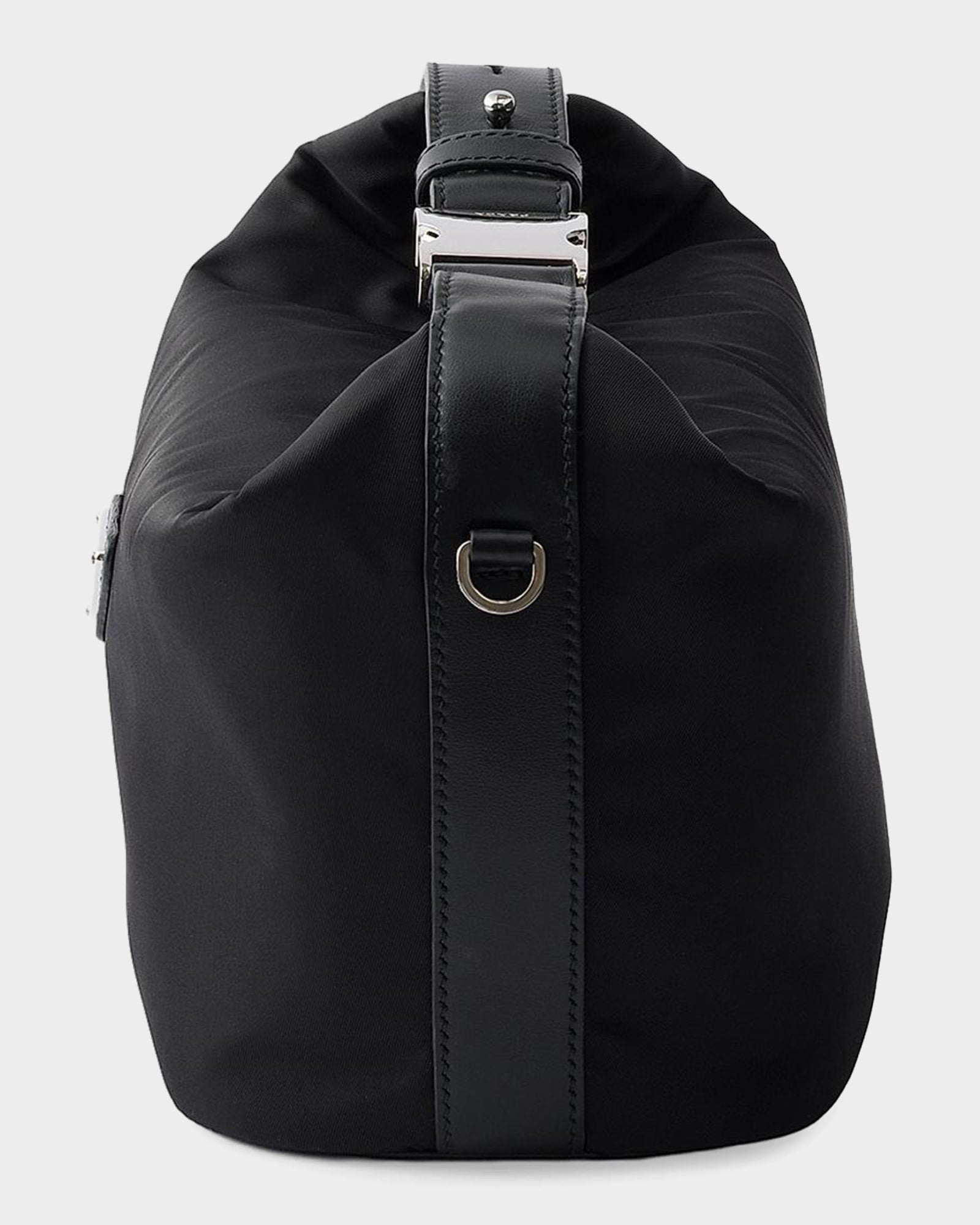 Prada Chérie Mini Re-Nylon Bag in Silver Hardware, detail — The Quiet Edition