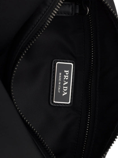 Prada Explore Re-Nylon hobo bag in black, interior Made in Italy label — The Quiet Edition