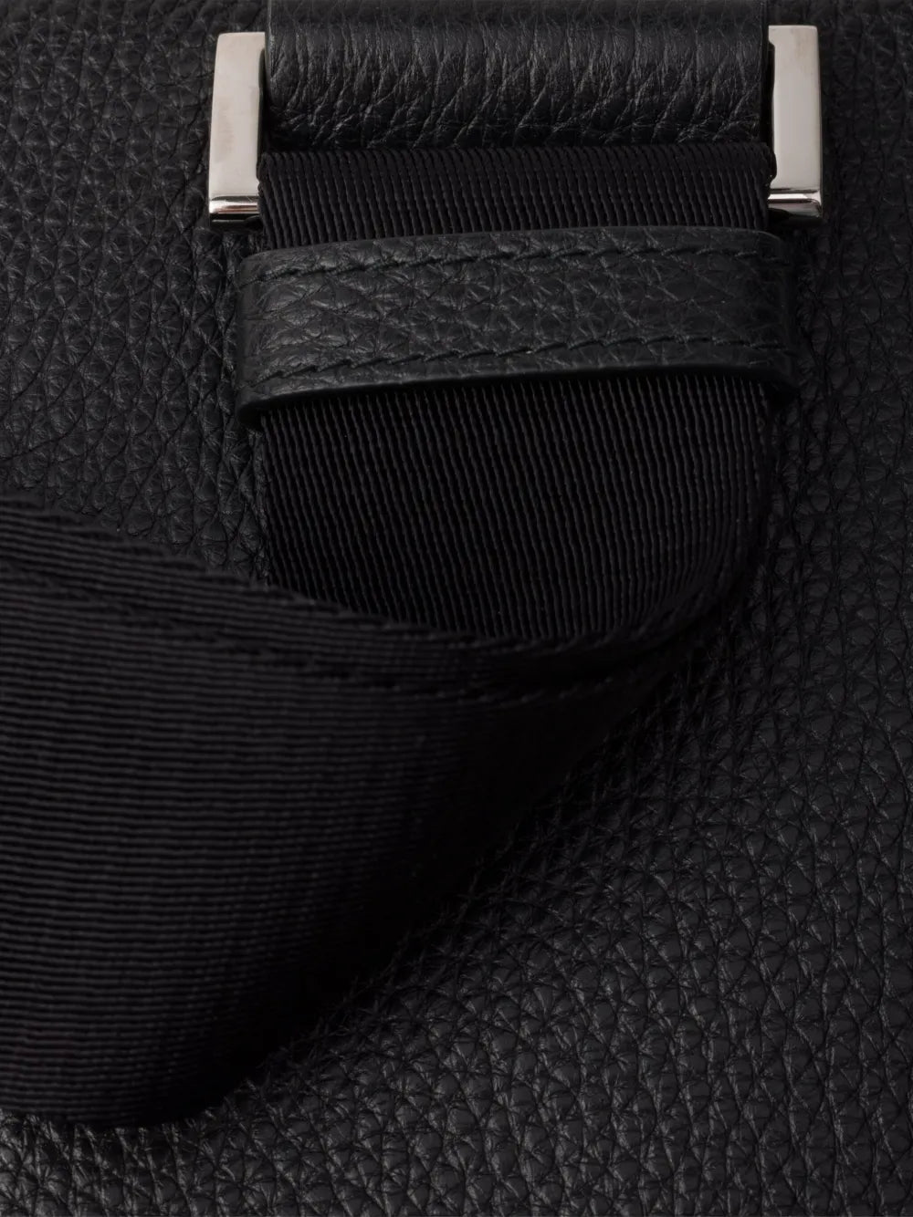 Prada Leather Phone Case in Black, angle — The Quiet Edition