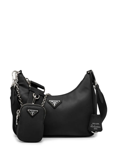 Prada Re-Edition 2005 Re-Nylon Bag in Black, front — The Quiet Edition