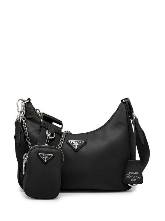 Prada Re-Edition 2005 Re-Nylon Bag in Black, front — The Quiet Edition