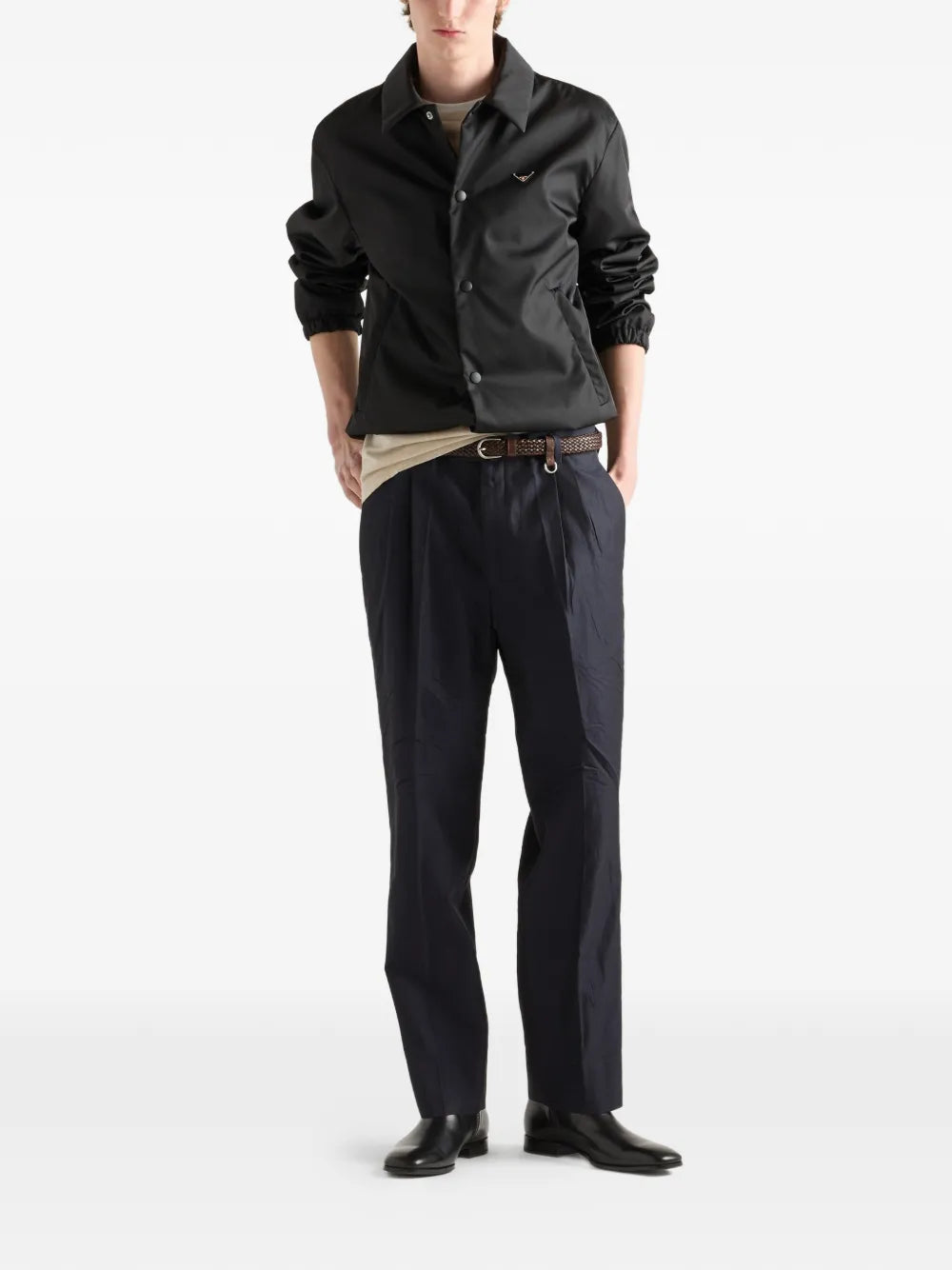 Prada Re-Nylon Blouson Jacket, worn full-length view | The Quiet Edition