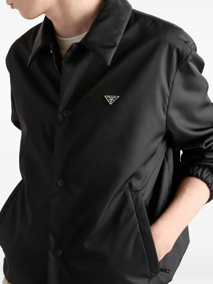Prada Re-Nylon Blouson Jacket, worn three-quarter angle view | The Quiet Edition