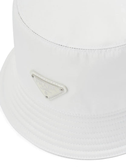 Prada Re-Nylon Bucket Hat in White, back — The Quiet Edition