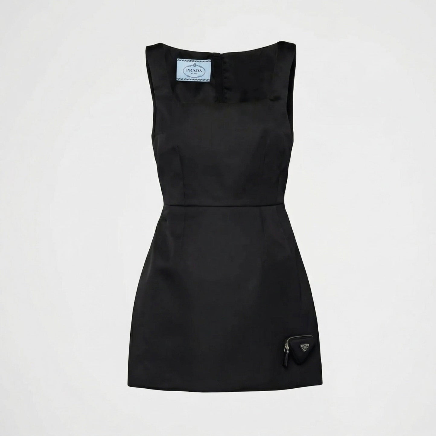Prada Re-Nylon mini dress, front view — The Quiet Edition