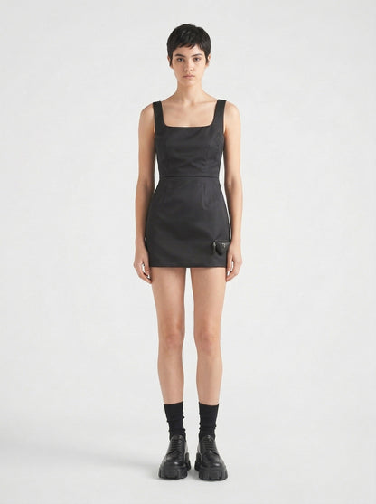 Prada Re-Nylon mini dress, model front — The Quiet Edition